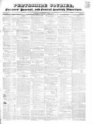 cover page of Perthshire Courier published on April 1, 1841