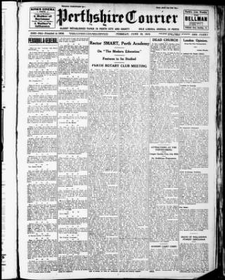 cover page of Perthshire Courier published on June 18, 1918