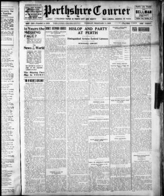 cover page of Perthshire Courier published on February 2, 1926