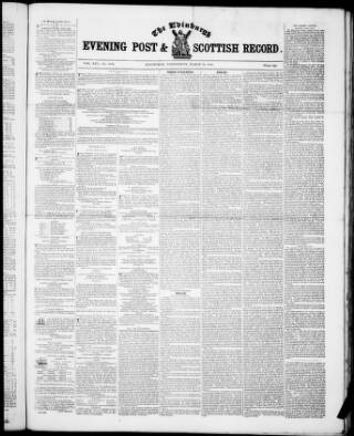 cover page of Edinburgh Evening Post and Scottish Standard published on March 19, 1845