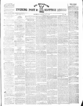 cover page of Edinburgh Evening Post and Scottish Standard published on May 2, 1849