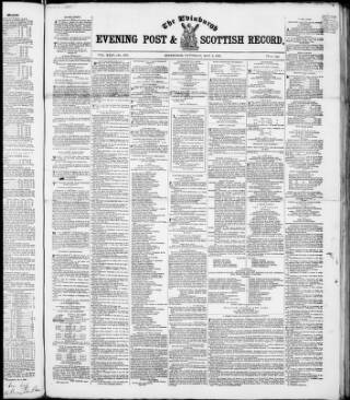 cover page of Edinburgh Evening Post and Scottish Standard published on May 4, 1850