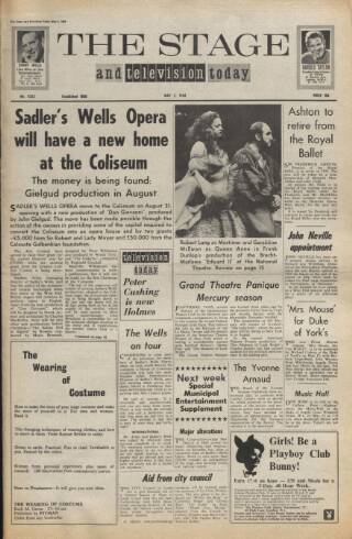cover page of The Stage published on May 2, 1968
