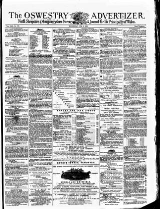 cover page of Oswestry Advertiser published on February 2, 1870