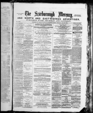 cover page of Scarborough Mercury published on June 18, 1874