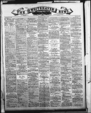 cover page of Whitehaven News published on June 18, 1891
