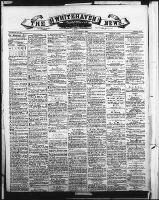 cover page of Whitehaven News published on November 2, 1893