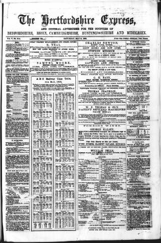 cover page of Hertfordshire Express published on May 2, 1863