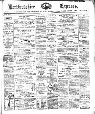cover page of Hertfordshire Express published on September 17, 1870