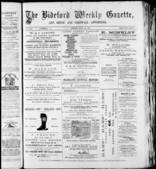 cover page of North Devon Gazette published on June 18, 1878