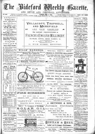 cover page of North Devon Gazette published on May 2, 1893