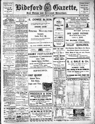 cover page of North Devon Gazette published on March 19, 1907