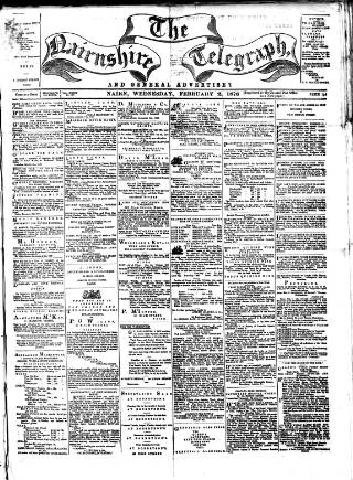 cover page of Nairnshire Telegraph and General Advertiser for the Northern Counties published on February 2, 1876