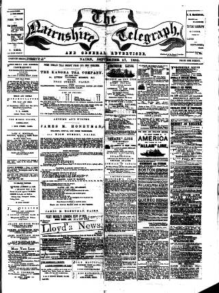 cover page of Nairnshire Telegraph and General Advertiser for the Northern Counties published on September 17, 1884