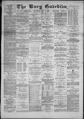 cover page of Bury Guardian published on May 12, 1888