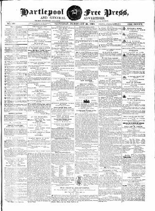 cover page of Hartlepool Free Press and General Advertiser published on February 25, 1860