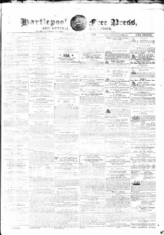 cover page of Hartlepool Free Press and General Advertiser published on June 2, 1860