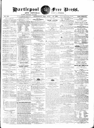 cover page of Hartlepool Free Press and General Advertiser published on November 10, 1860