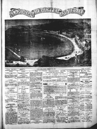 cover page of Llandudno Register and Herald published on February 22, 1889