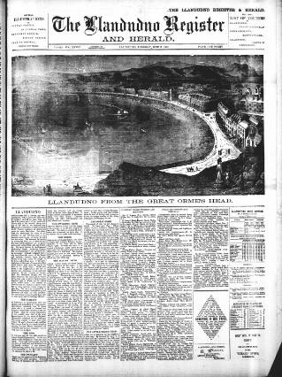 cover page of Llandudno Register and Herald published on June 27, 1889
