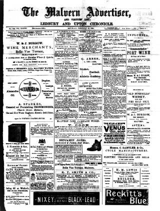 cover page of Malvern Advertiser published on February 20, 1892