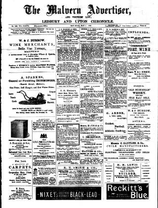 cover page of Malvern Advertiser published on May 7, 1892