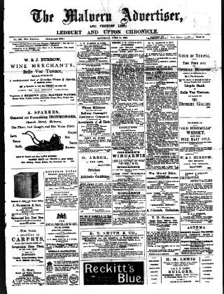 cover page of Malvern Advertiser published on June 18, 1892