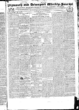 cover page of Plymouth and Devonport Weekly Journal published on May 31, 1832