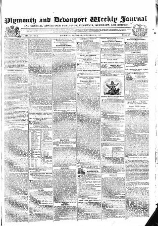 cover page of Plymouth and Devonport Weekly Journal published on November 29, 1832