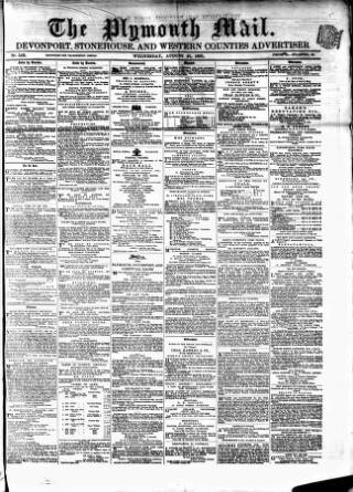 cover page of Plymouth Mail published on August 21, 1861