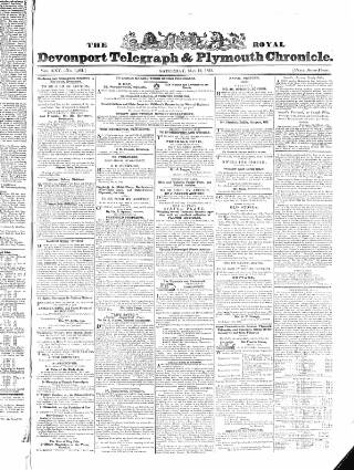 cover page of Royal Devonport Telegraph and Plymouth Chronicle published on May 12, 1832