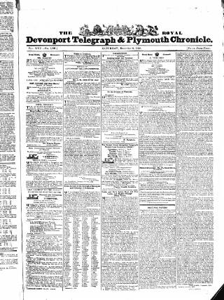 cover page of Royal Devonport Telegraph and Plymouth Chronicle published on December 8, 1832