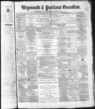 cover page of Weymouth & Portland Guardian published on June 15, 1872