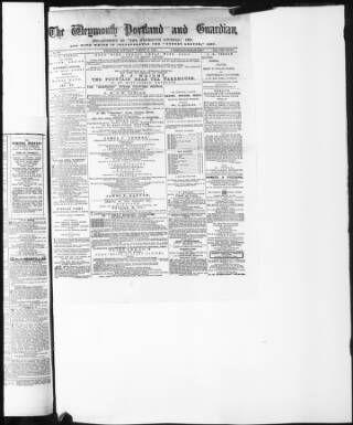 cover page of Weymouth & Portland Guardian published on August 31, 1872