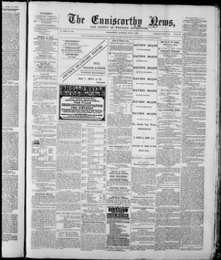 cover page of Enniscorthy News published on May 4, 1889