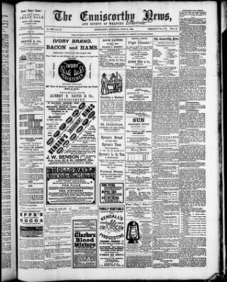 cover page of Enniscorthy News published on June 18, 1898