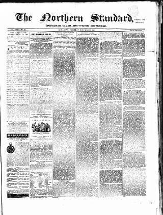 cover page of Northern Standard published on November 2, 1861