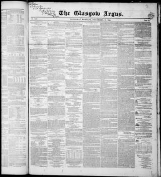cover page of Glasgow Argus published on December 17, 1846