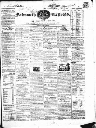 cover page of Falmouth Express and Colonial Journal published on August 8, 1840