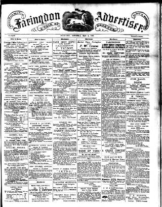 cover page of Faringdon Advertiser and Vale of the White Horse Gazette published on May 2, 1896