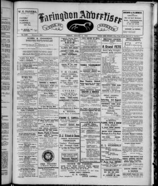 cover page of Faringdon Advertiser and Vale of the White Horse Gazette published on August 2, 1929