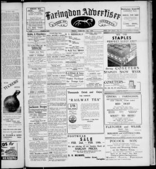 cover page of Faringdon Advertiser and Vale of the White Horse Gazette published on February 2, 1934