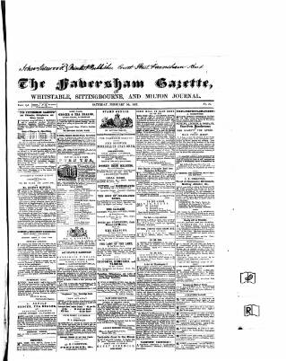 cover page of Faversham Gazette published on February 7, 1857