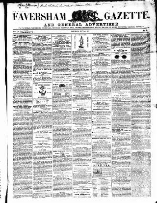 cover page of Faversham Gazette, and Whitstable, Sittingbourne, & Milton Journal published on May 2, 1857
