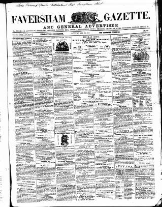 cover page of Faversham Gazette published on May 30, 1857