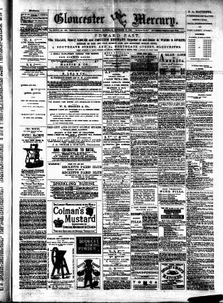cover page of Gloucester Mercury published on September 17, 1881