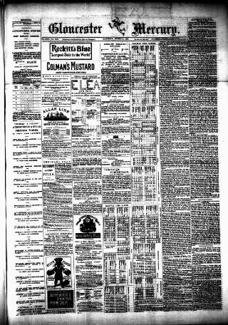 cover page of Gloucester Mercury published on August 2, 1884