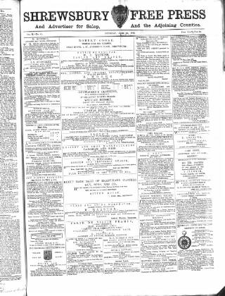 cover page of Shrewsbury Free Press published on June 23, 1866