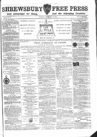cover page of Shrewsbury Free Press, and Advertiser for Salop published on September 15, 1866