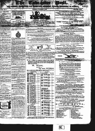 cover page of Tadcaster Post and General Advertiser for Grimstone published on February 2, 1865